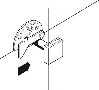 Dispositivo di bloccaggio cassetto, per chiusura centrale girevole
