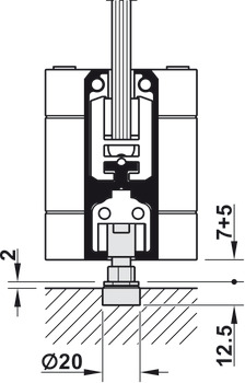Meccanismo per parete pieghevole, Häfele Slido W-Fold32 100G, guarnitura