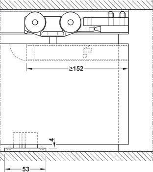 Guarniture per porte scorrevoli, Slido D-Line11 80I, guarnitura con binario di scorrimento