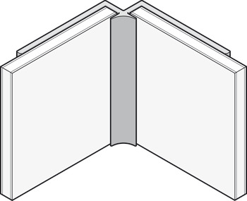 angolo interno, Profilo angolare, Häfele AluSplash®, alluminio