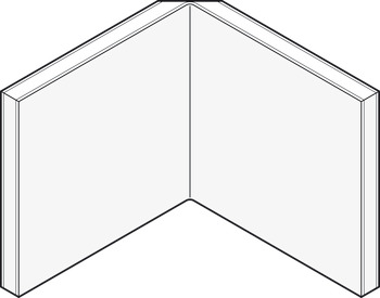 angolo interno, Profilo angolare, Häfele AluSplash®, alluminio
