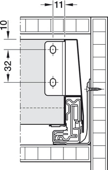 Guarnitura cassetto, Blum Tandembox antaro, con guida Blumotion, altezza di sistema M, altezza spondina 83 mm