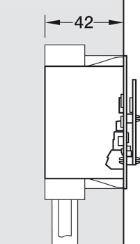 Set terminale a parete, Häfele Dialock WT 410, con design per interruttori di altri produttori senza telaio, misure del coperchio del lettore: 55 x 55 mm