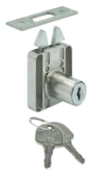 serratura da avvitare per serrande, con cilindro a piastrine montato fisso, entrata 24,5 mm