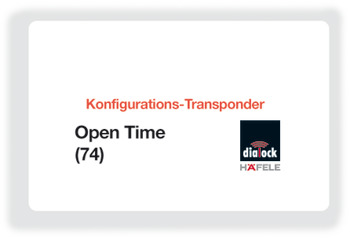 Card di configurazione, Häfele Dialock Open Time 74