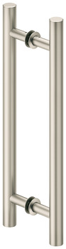 maniglia per porta su due lati, alluminio, su entrambi i lati, tondo