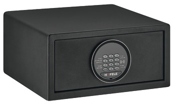 Mini-Safe, nero, con illuminazione interna, codice PIN/RFID